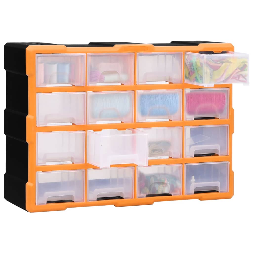 Sortimentskap med 16 mellomstore skuffer 52x16x37 cm vidaXL