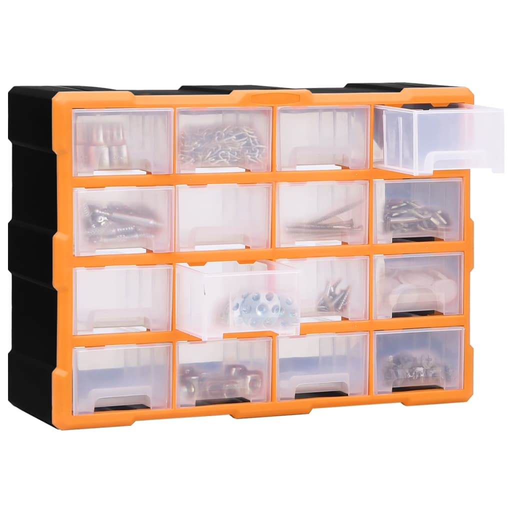 Sortimentskap med 16 mellomstore skuffer 52x16x37 cm vidaXL