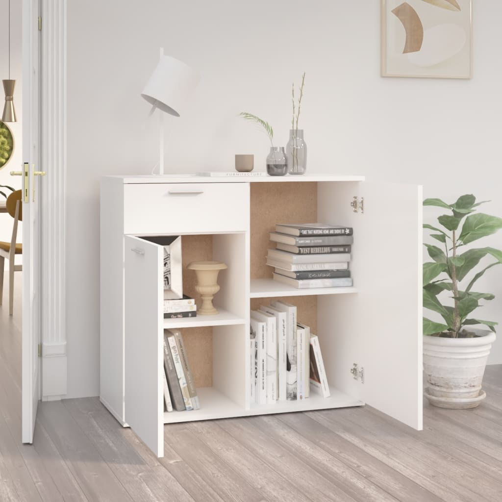 Skjenk hvit 80x36x75 cm konstruert tre vidaXL