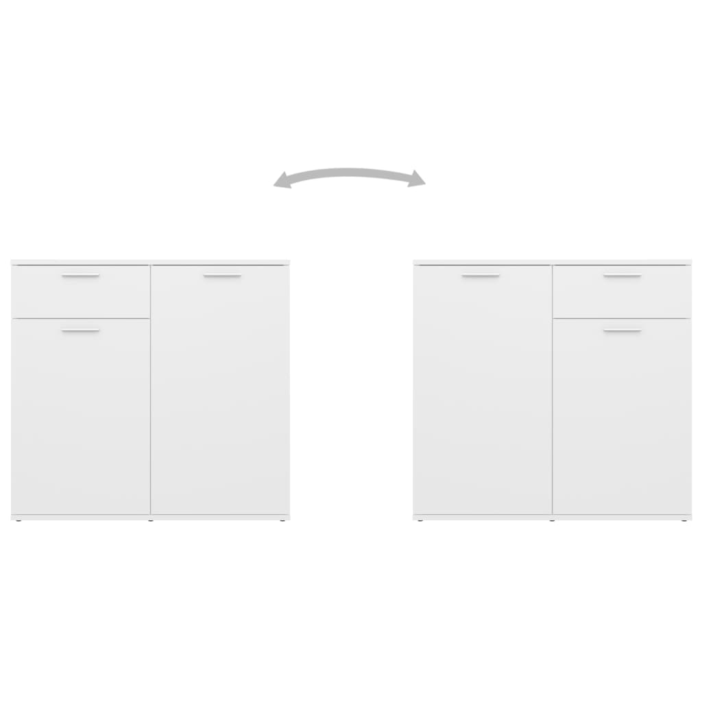 Skjenk hvit 80x36x75 cm konstruert tre vidaXL