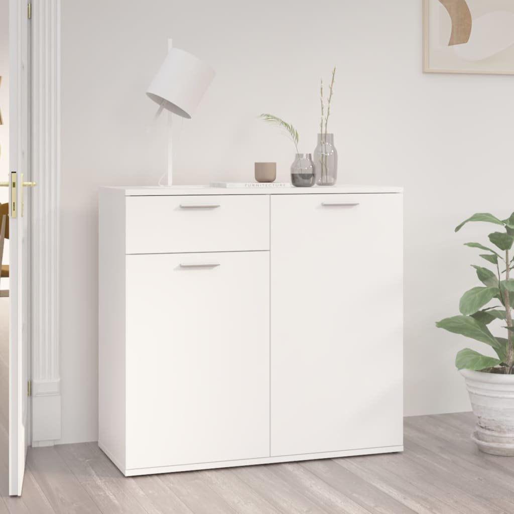 Skjenk hvit 80x36x75 cm konstruert tre vidaXL