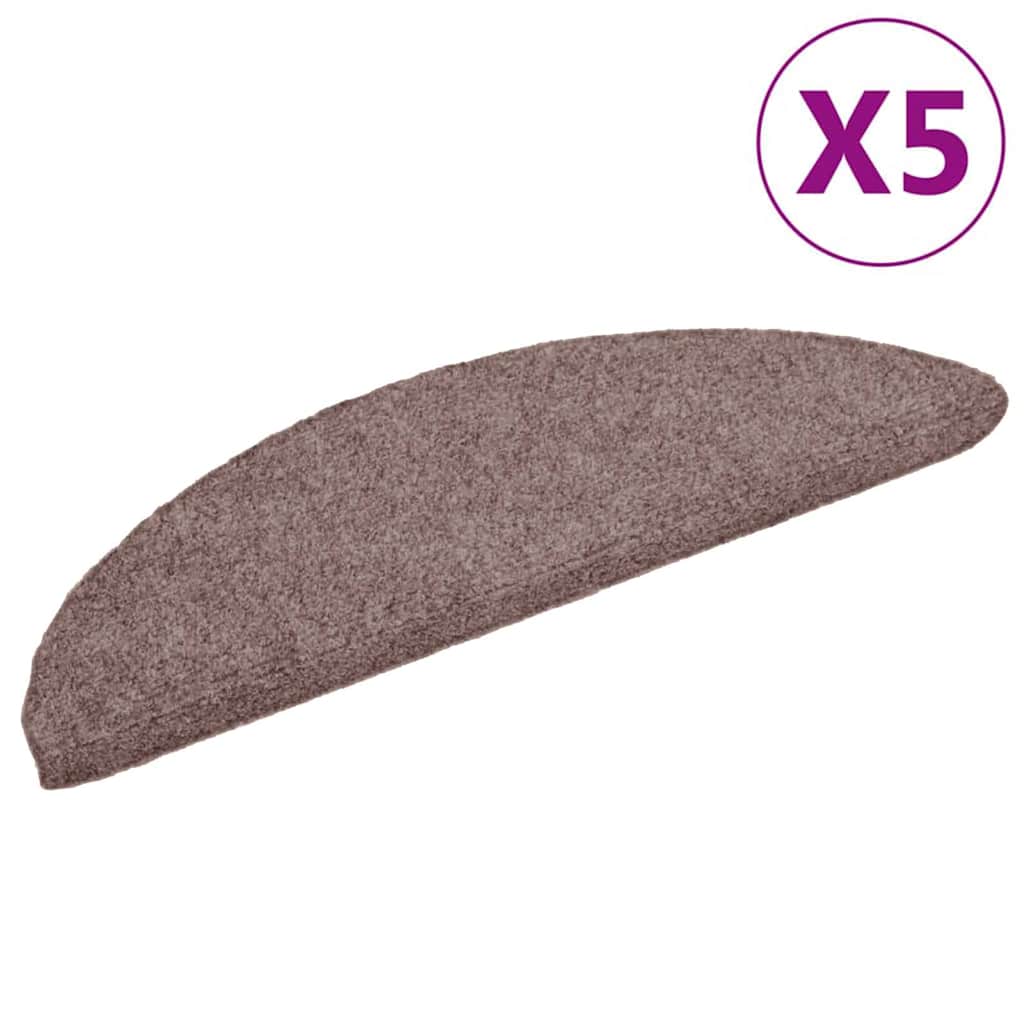 Trappematter selvklebende 5 stk 56x17x3 cm lysebrun halvrund