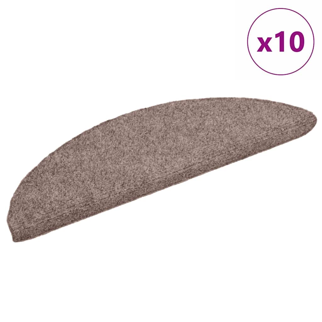 Trappematter selvklebende 10 stk 56x17x3 cm lysebrun halvrund
