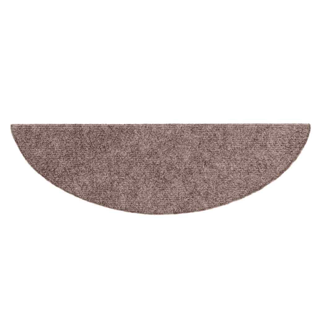 Trappematter selvklebende 10 stk 56x17x3 cm lysebrun halvrund