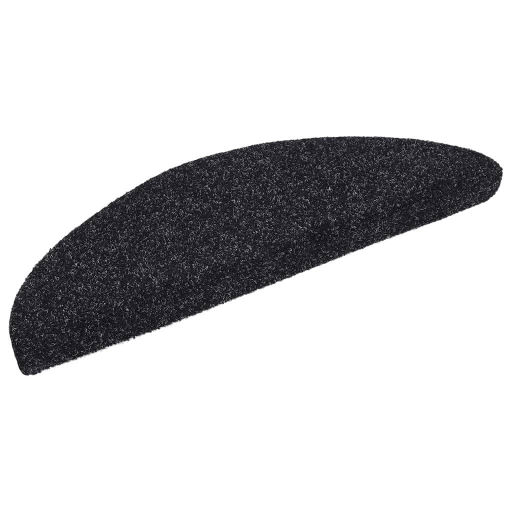 Trappematter selvklebende 5 stk 56x17x3 cm svart halvrund