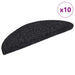 Trappematter selvklebende 10 stk 56x17x3 cm svart halvrund
