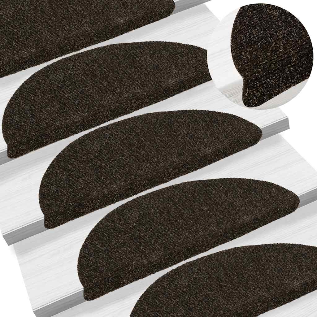 Trappematter selvklebende 10 stk 56x17x3 cm mørkebrune halvrund