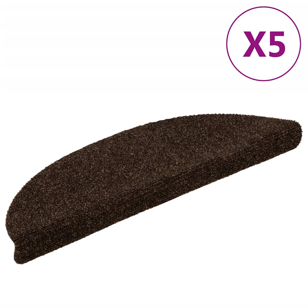 Trappematter selvklebende 5 stk 56x17x3 cm brun halvrund
