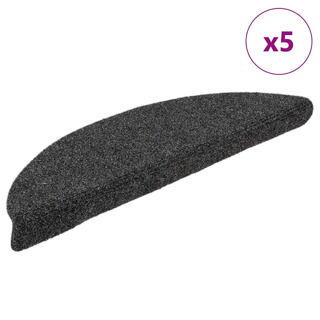 Trappematter selvklebende 5 stk 56x17x3 cm antrasitt halvrund