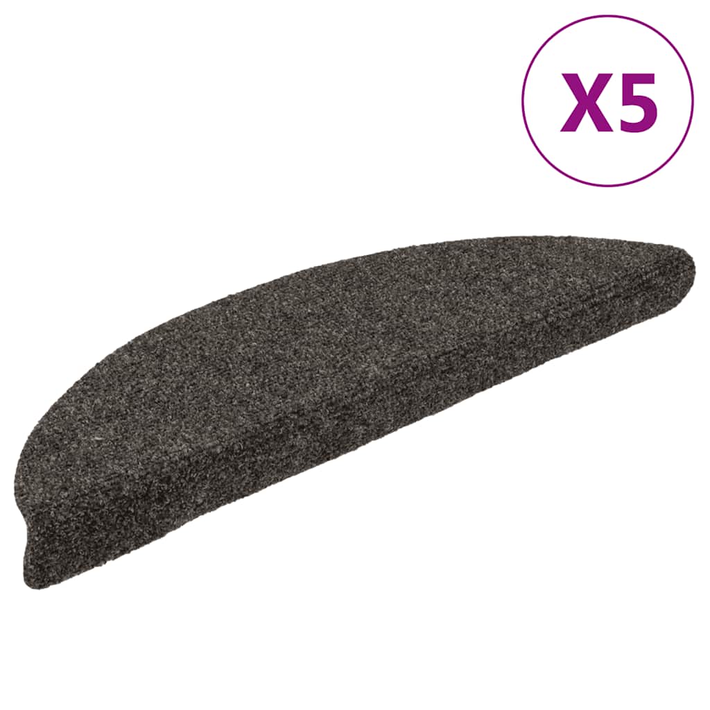 Trappematter selvklebende 5 stk 56x17x3 cm antrasitt halvrund