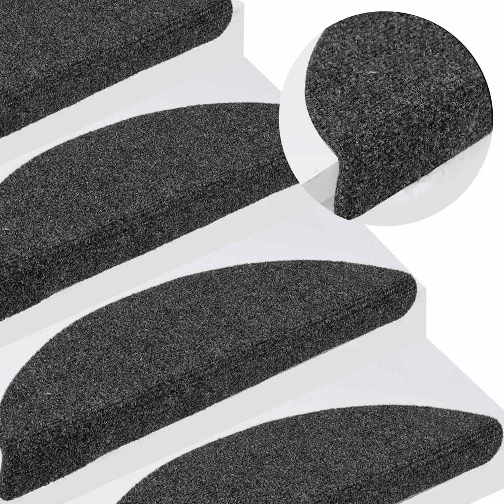 Trappematter selvklebende 5 stk 56x17x3 cm antrasitt halvrund