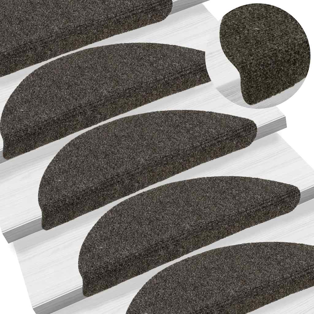 Trappematter selvklebende 5 stk 56x17x3 cm antrasitt halvrund