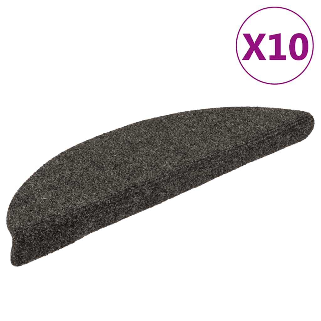 Trappematter selvklebende 10 stk 56x17x3 cm antrasitt halvrund