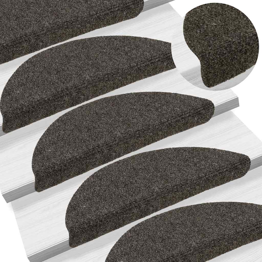 Trappematter selvklebende 10 stk 56x17x3 cm antrasitt halvrund