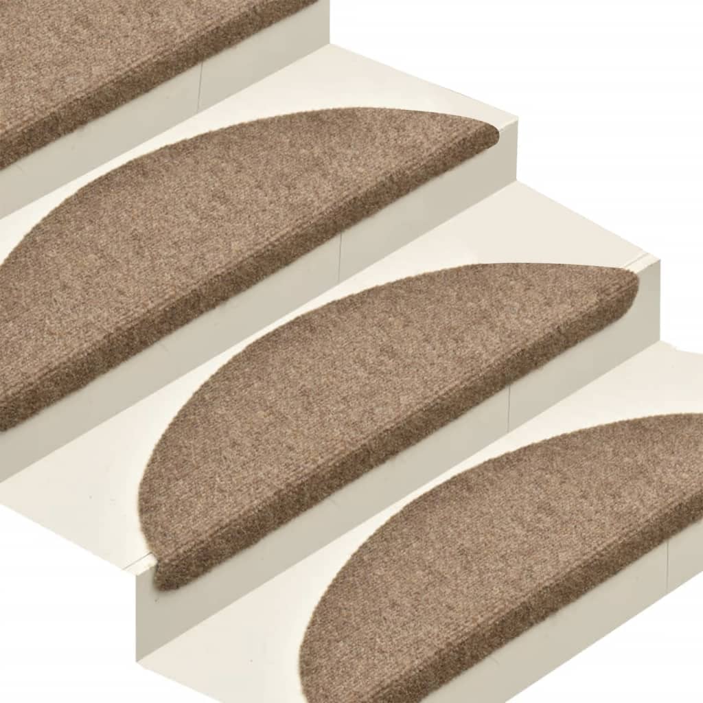 Trappematter selvklebende 5 stk 56x17x3 cm beige halvrund