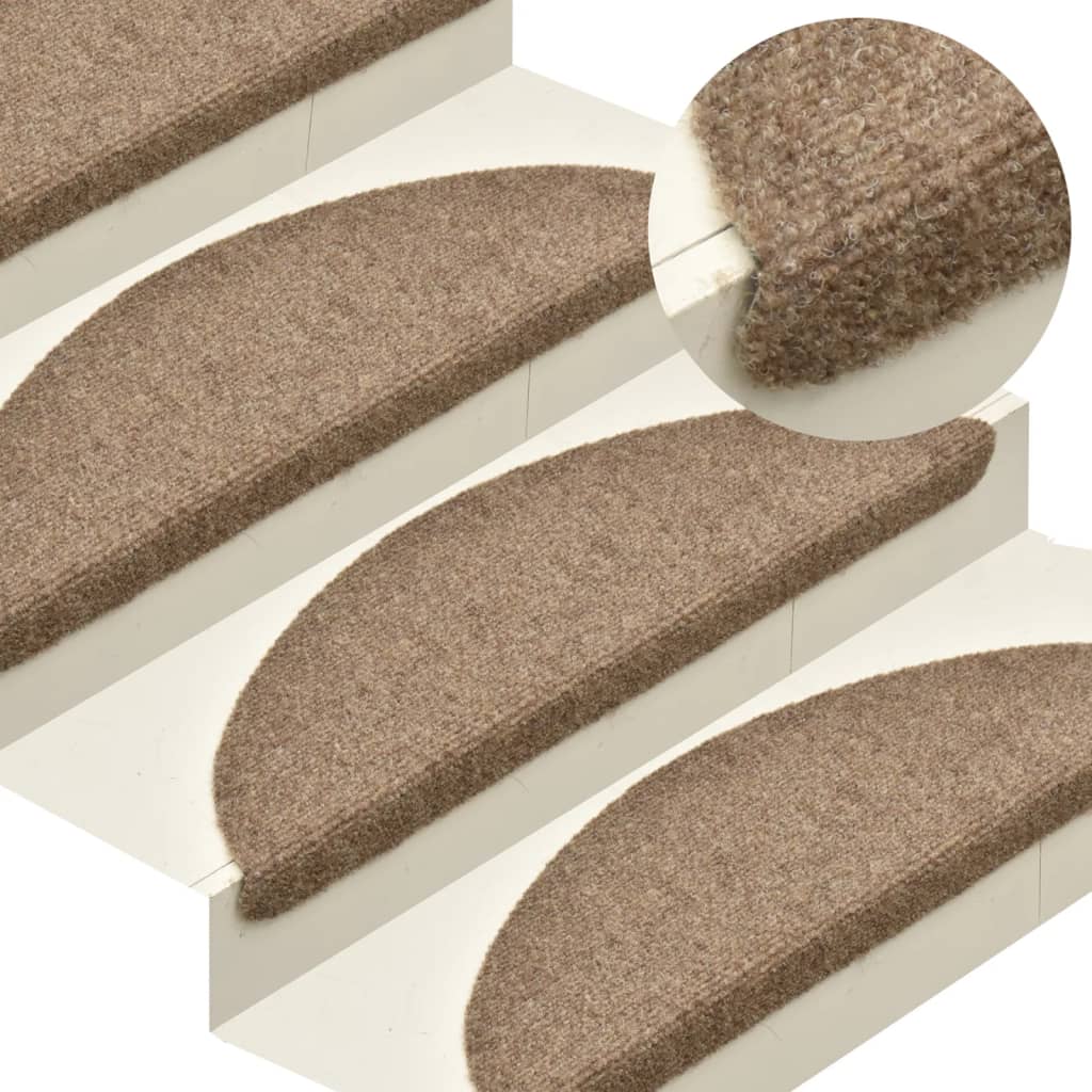 Trappematter selvklebende 5 stk 56x17x3 cm beige halvrund