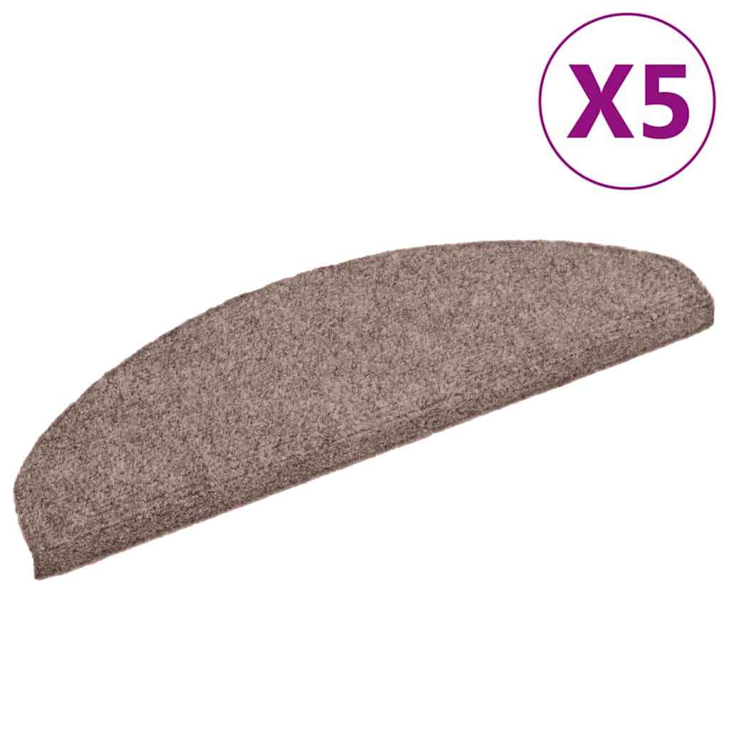 Trappematter selvklebende 5 stk 65x21x4 cm lysebrun halvrund stor