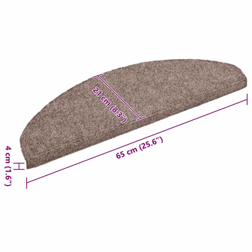 Trappematter selvklebende 10 stk 65x21x4 cm lysebrun halvrund stor