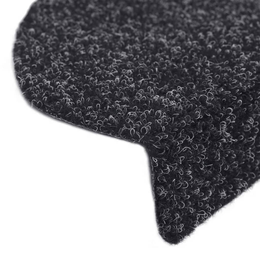 Trappematter selvklebende 10 stk 65x21x4 cm svart halvrund stor