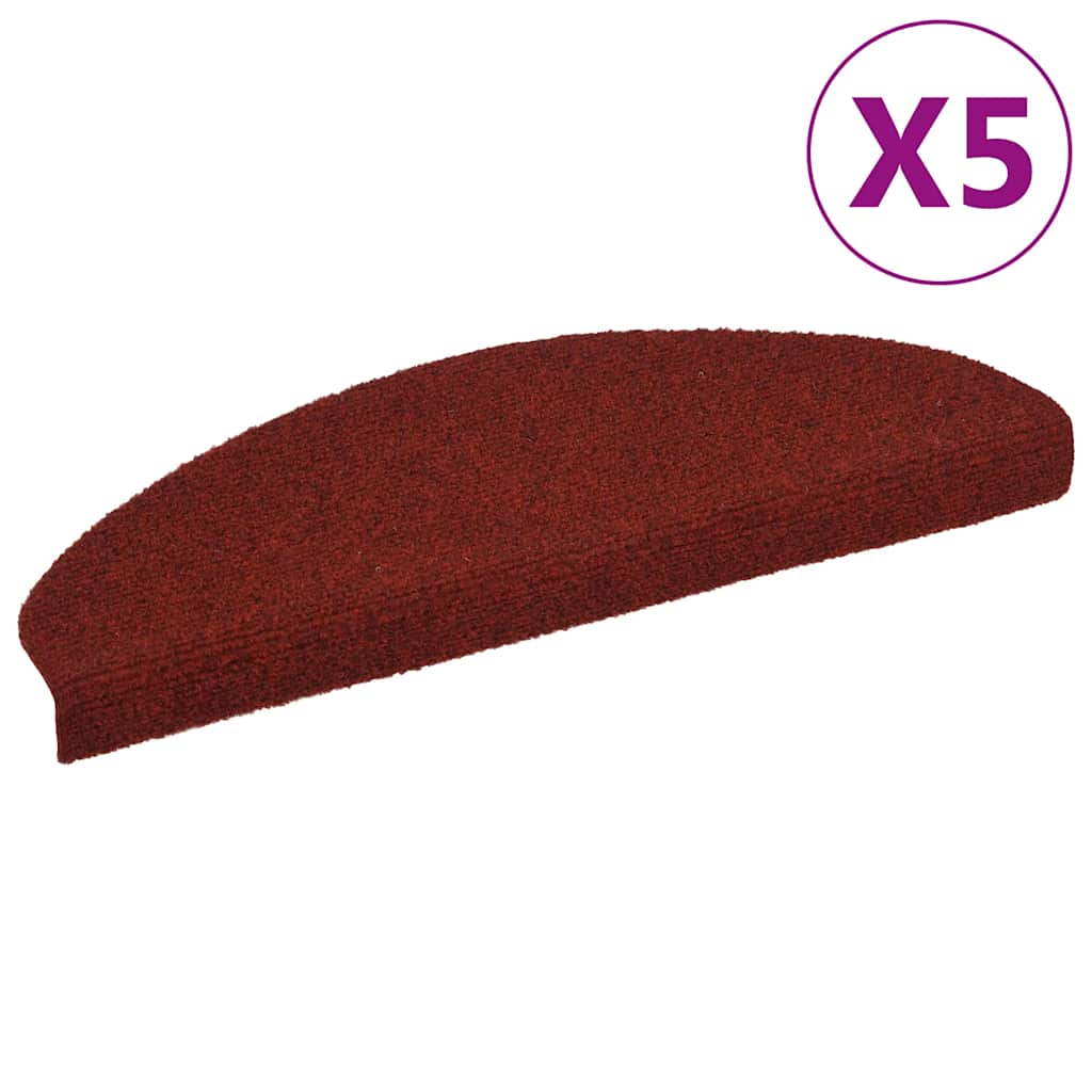 Trappematter selvklebende 5 stk 65x21x4 cm bordeauxrød halvrund stor