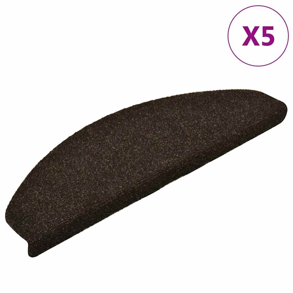 Trappematter selvklebende 5 stk 65x21x4 cm mørkebrune halvrund store