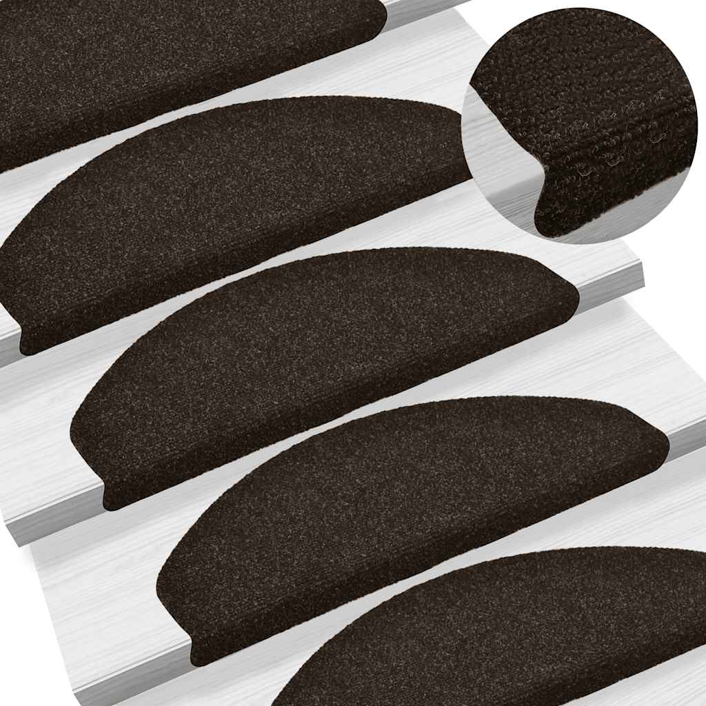 Trappematter selvklebende 5 stk 65x21x4 cm mørkebrune halvrund store