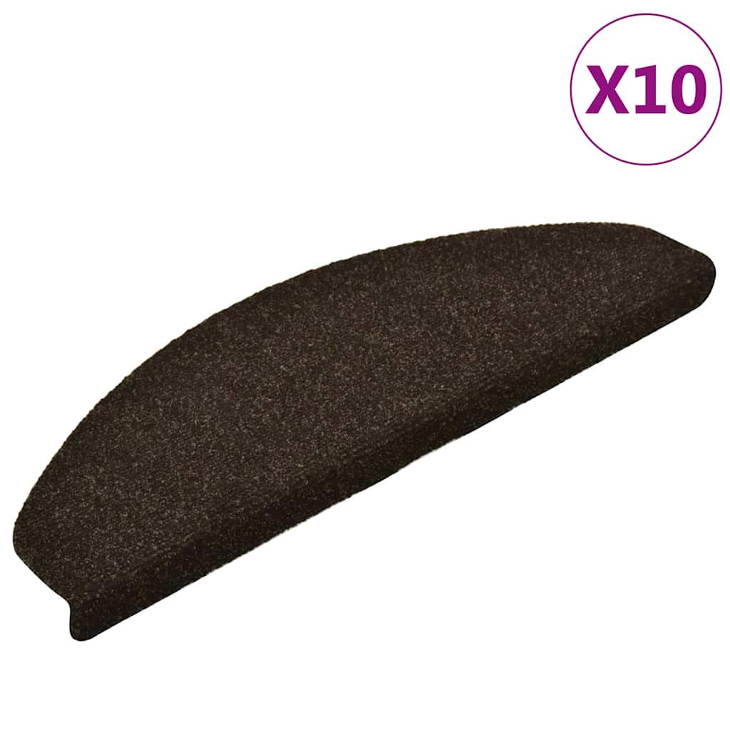 Trappematter selvklebende 10 stk 65x21x4 cm mørkebrune halvrund store
