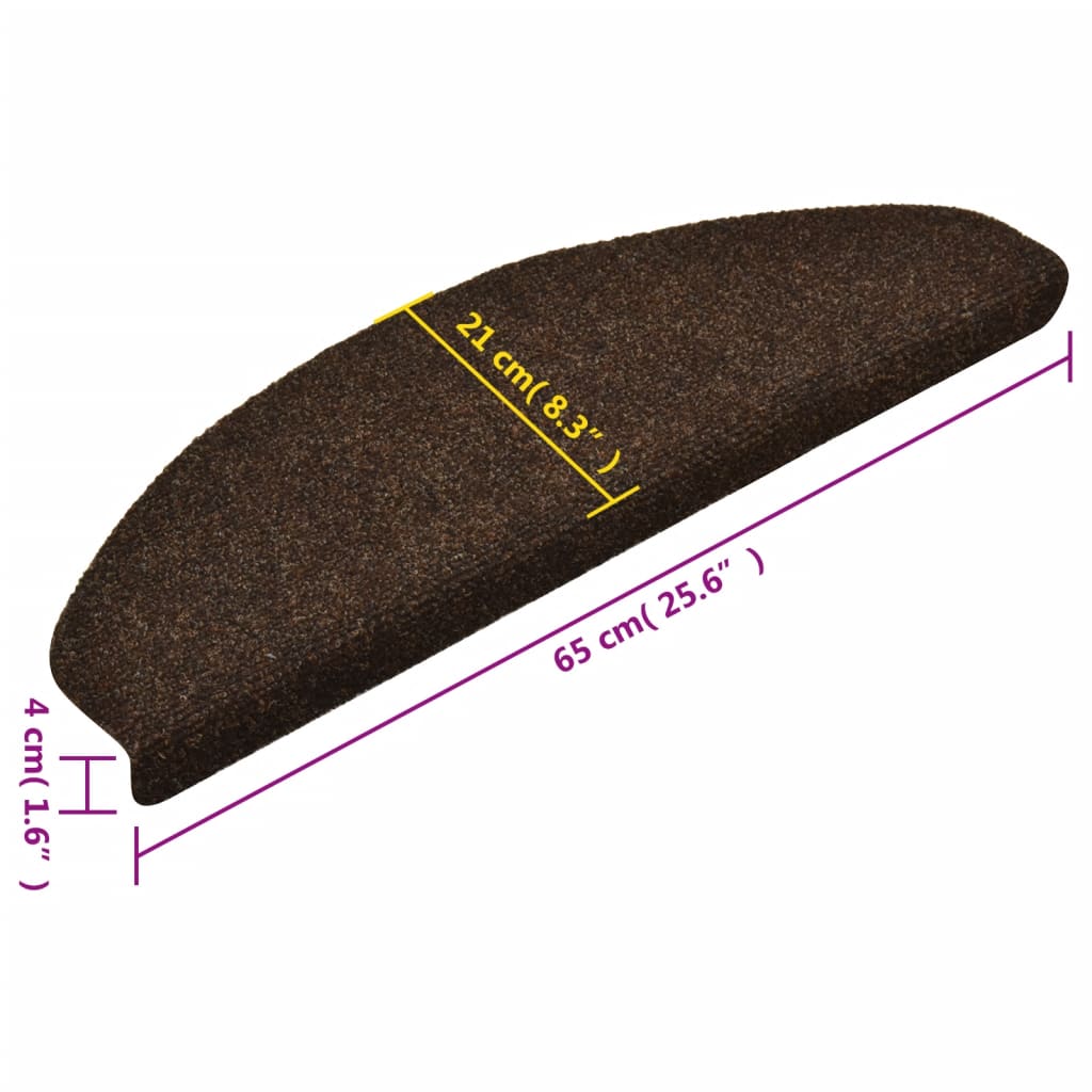 Trappematter selvklebende 5 stk 65x21x4 cm brun halvrund stor