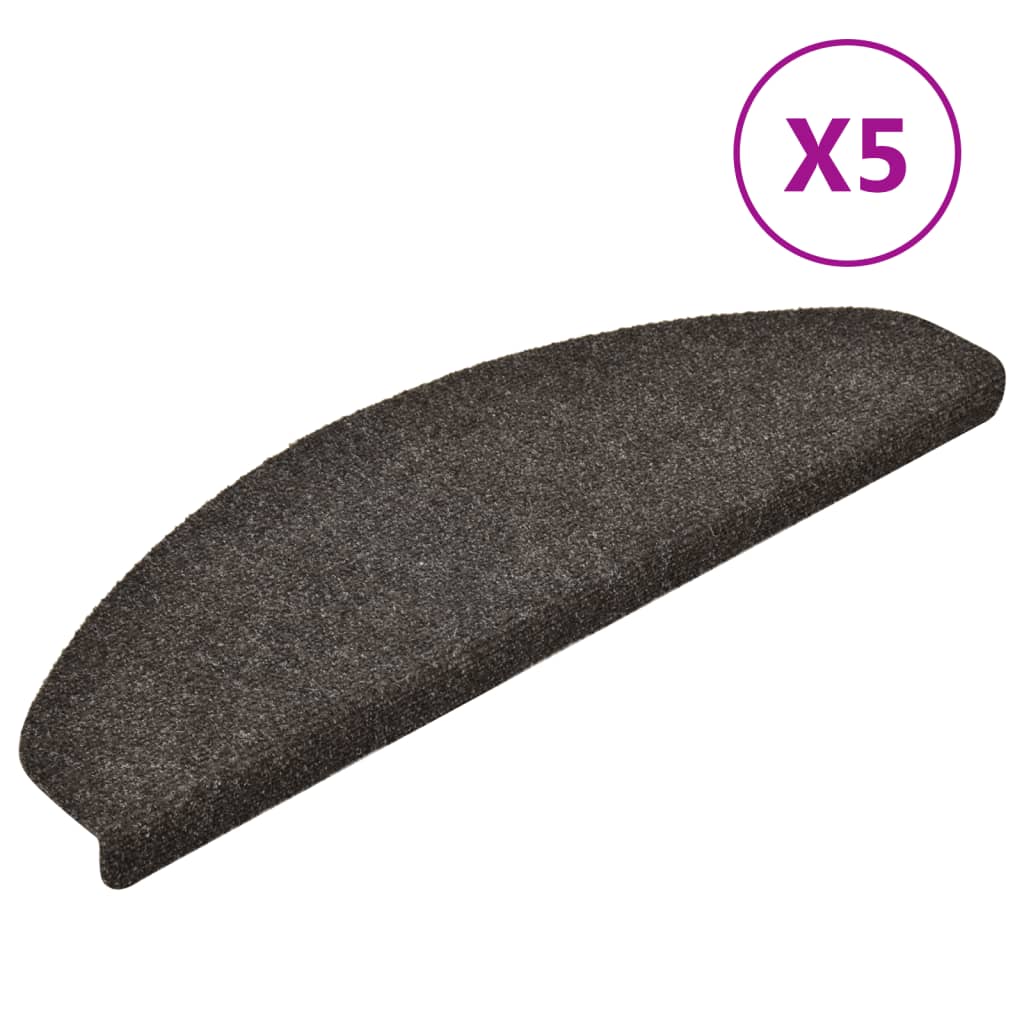 Trappematter selvklebende 5 stk 65x21x4 cm antrasitt halvrund stor