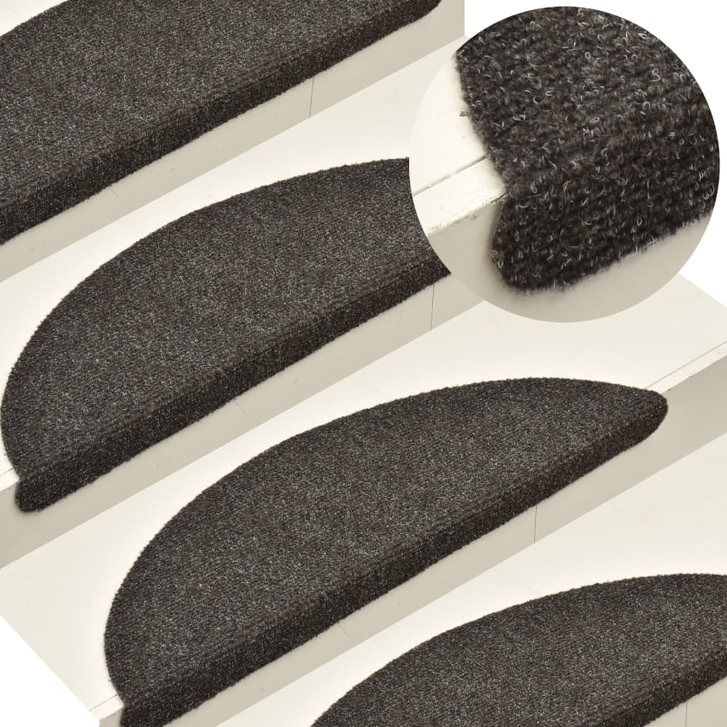 Trappematter selvklebende 5 stk 65x21x4 cm antrasitt halvrund stor