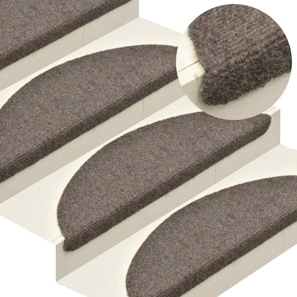 Trappematter selvklebende 5 stk 65x21x4 cm beige halvrund store
