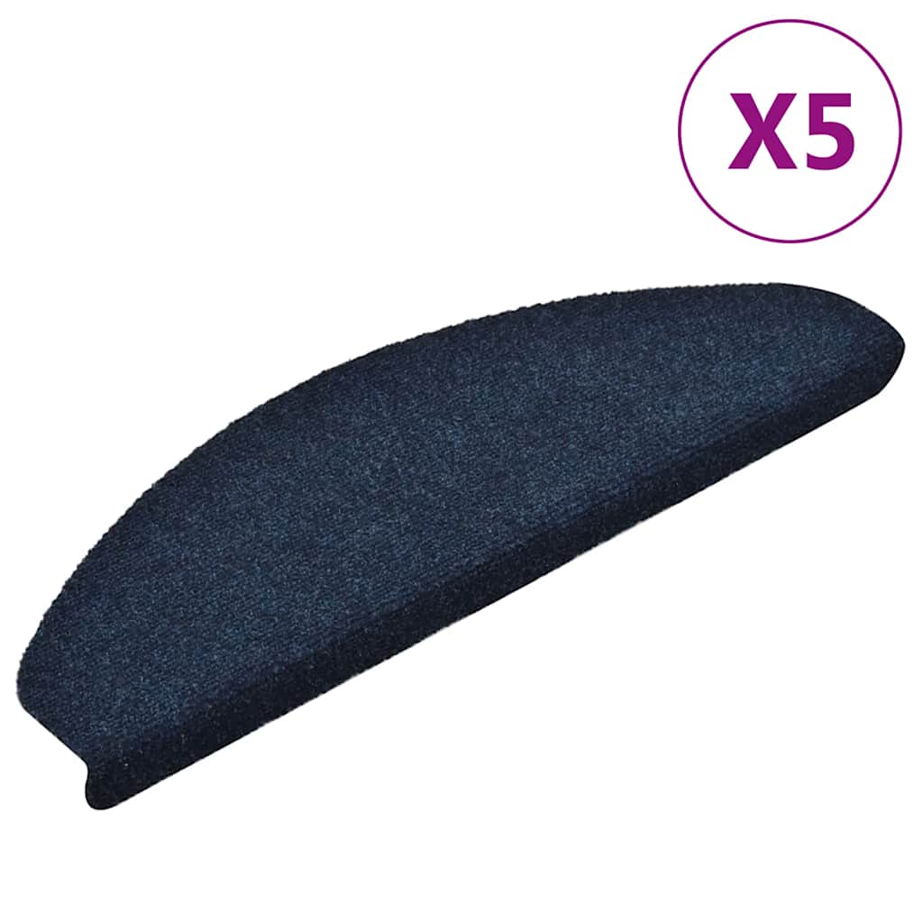 Trappematter selvklebende 5 stk 65x21x4 cm marineblå halvrund stor