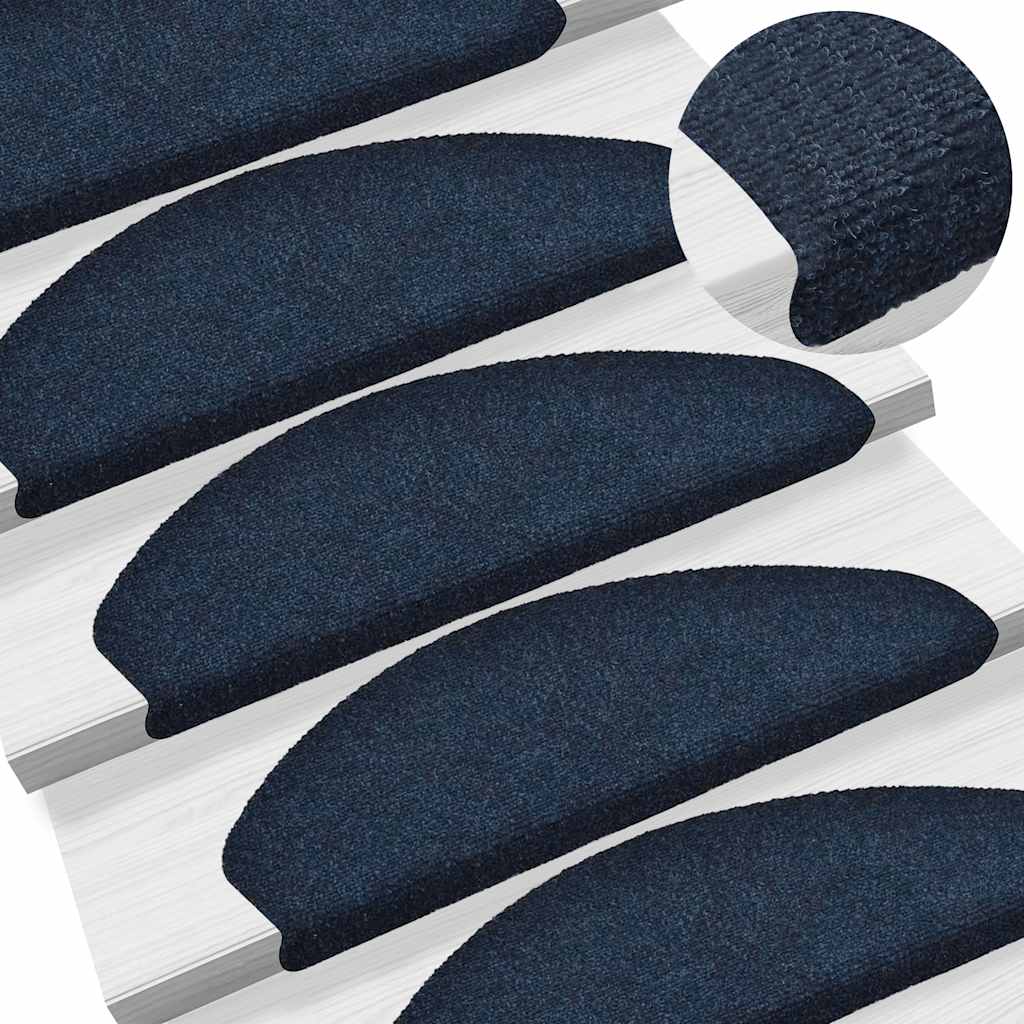 Trappematter selvklebende 10 stk 65x21x4 cm marineblå halvrund store