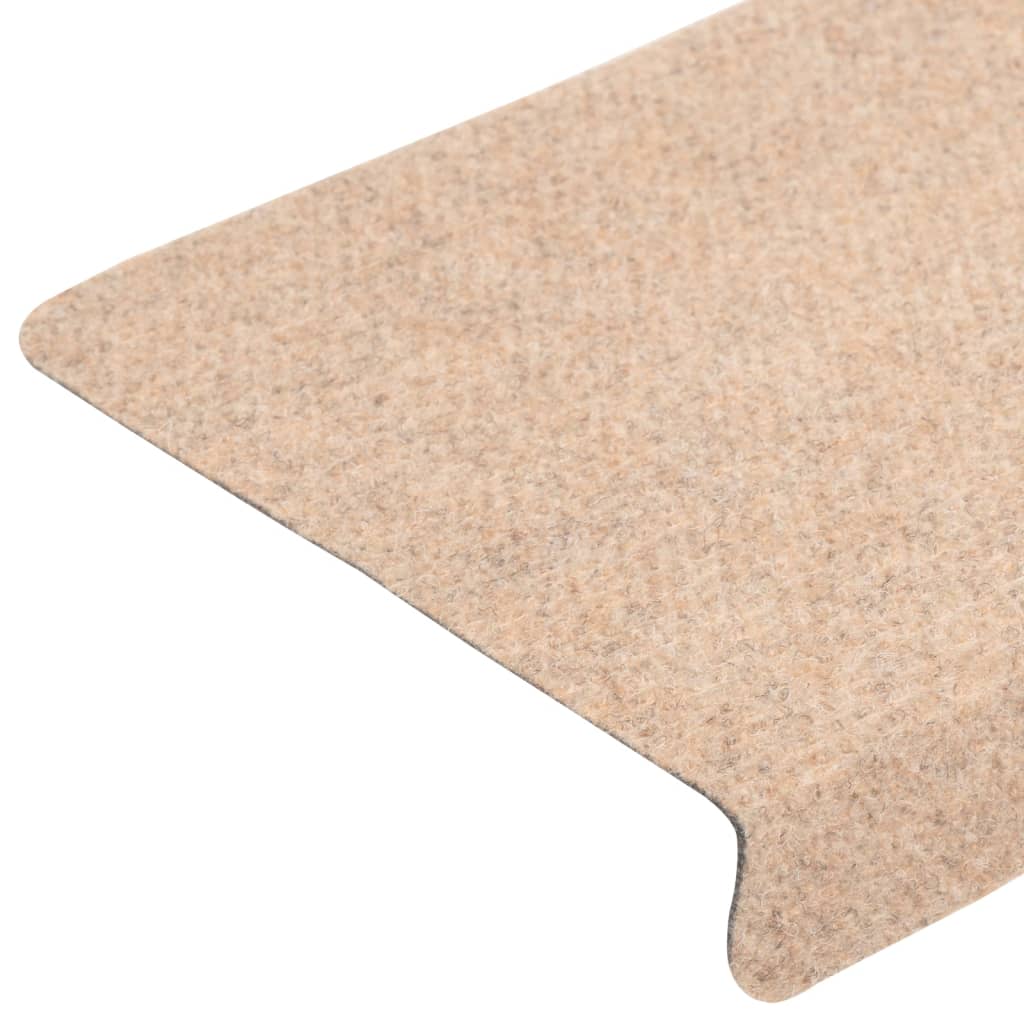 Trappematter selvklebende 5 stk 65x21x4 cm lysebrun rektangulær kant