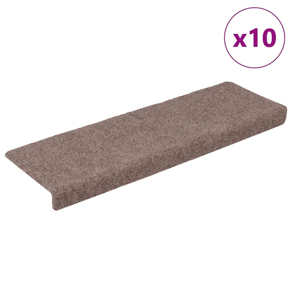 Trappematter selvklebende 10 stk 65x21x4 cm lysebrun rektangulær kant
