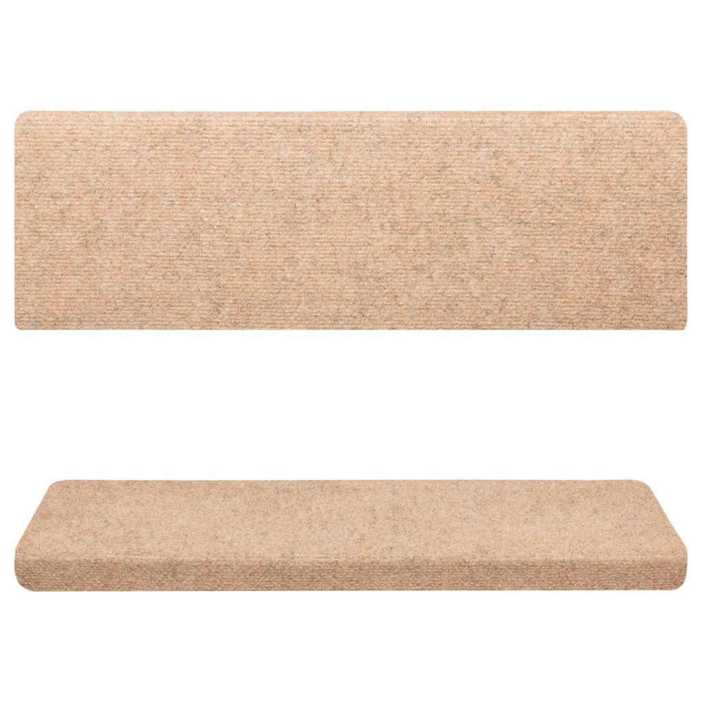 Trappematter selvklebende 10 stk 65x21x4 cm kremfarget rektangulær kant