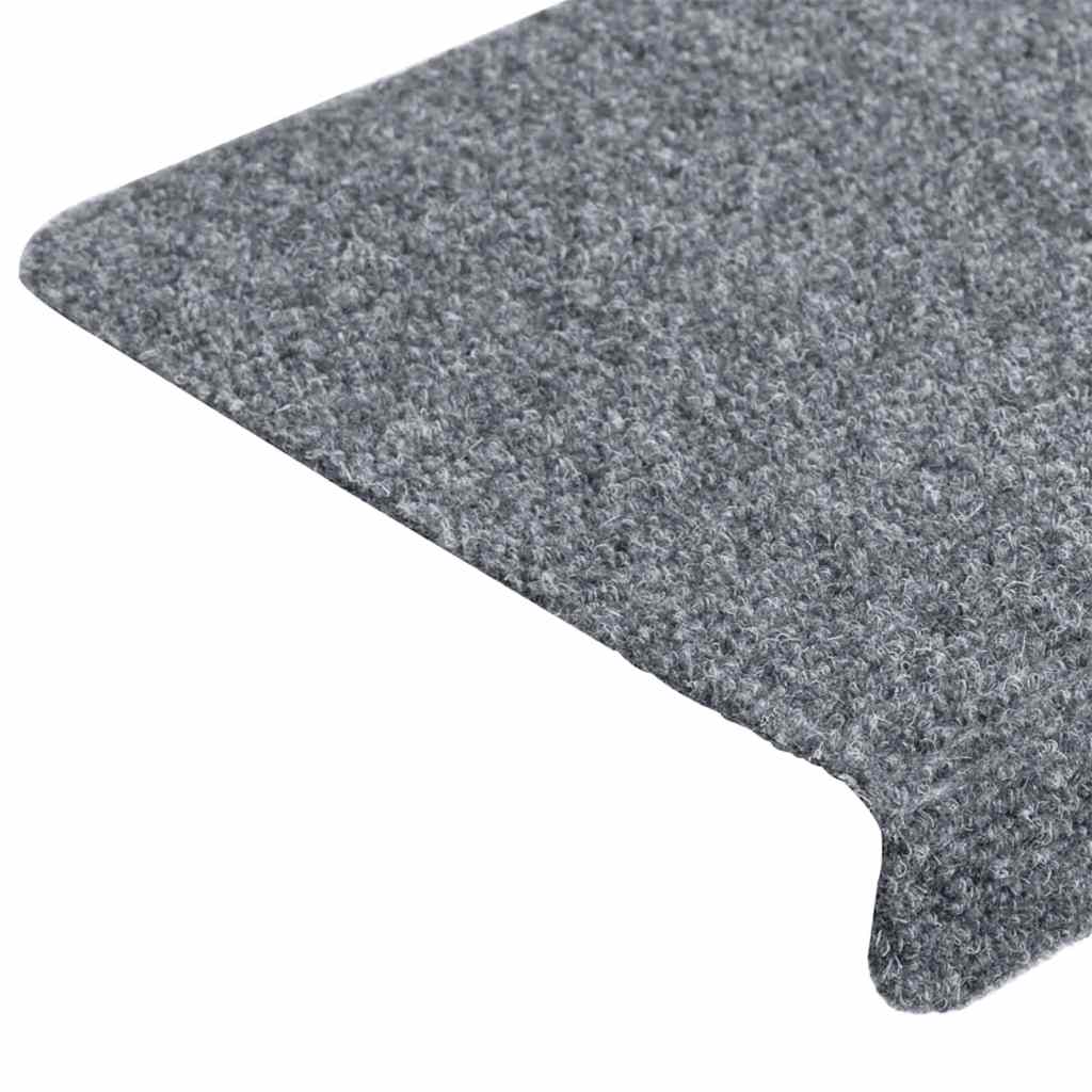Trappematter selvklebende 10 stk 65x21x4 cm lysegrå rektangulær kant