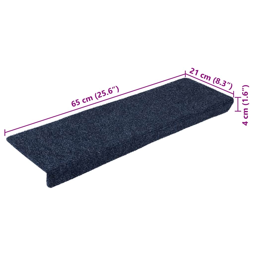 Trappematter selvklebende 5 stk 65x21x4 cm antrasitt rektangulær kant