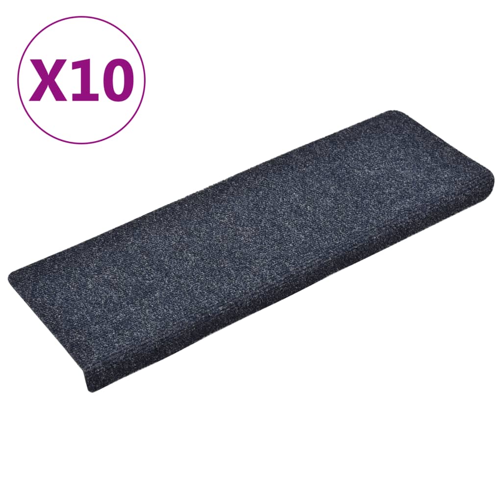 Trappematter selvklebende 10 stk 65x21x4 cm antrasitt rektangulær kant
