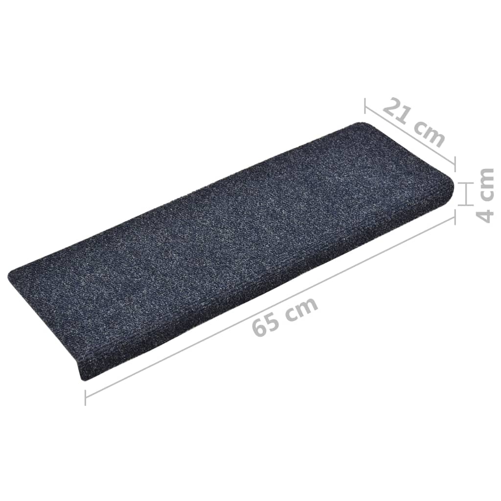 Trappematter selvklebende 10 stk 65x21x4 cm antrasitt rektangulær kant