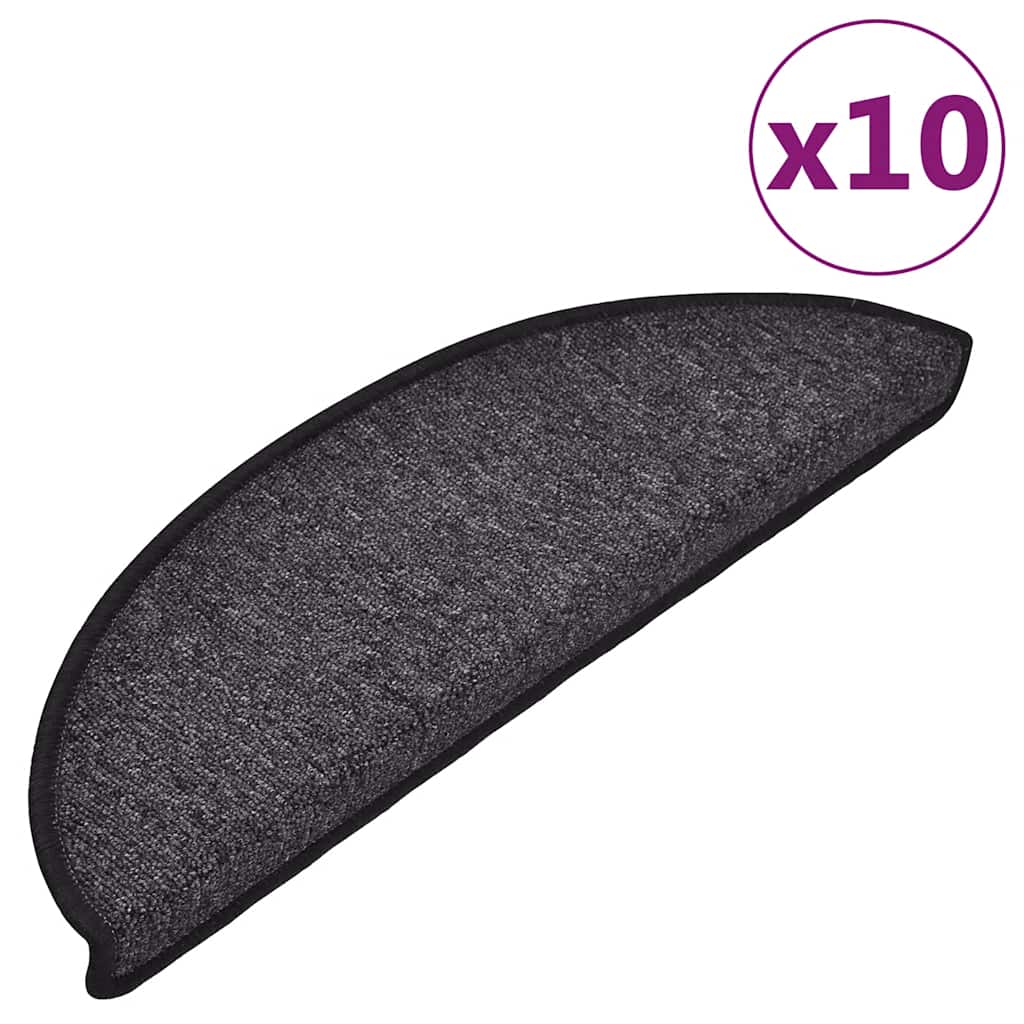 Trappematter 10 stk 56x17x3 cm antrasitt halvrund