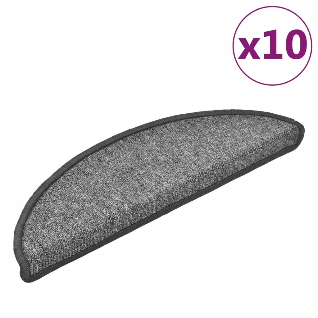 Trappematter 10 stk 56x17x3 cm mørkegrå halvrund