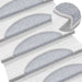 Trappematter 10 stk 56x17x3 cm lysegrå halvrund