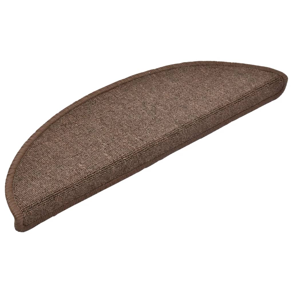 Trappematter 10 stk 56x17x3 cm kaffebrune halvrund