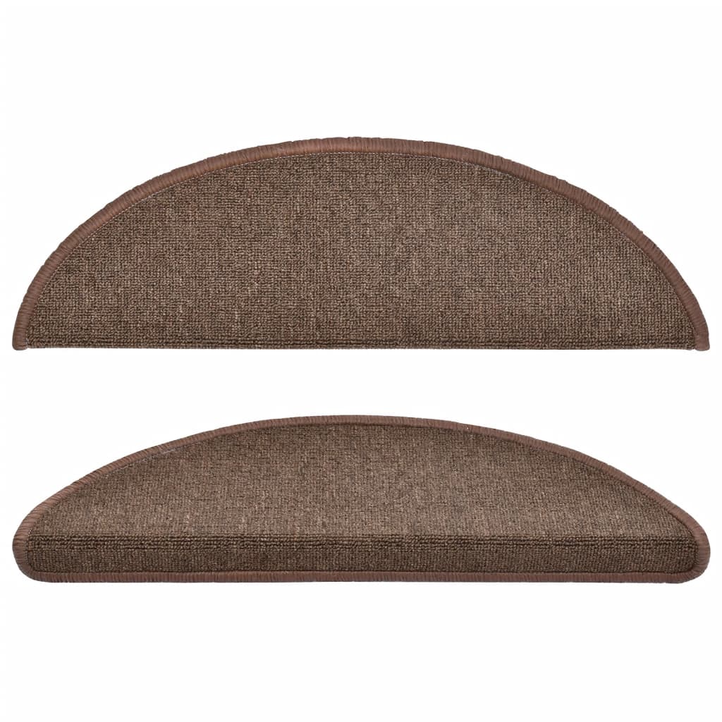Trappematter 10 stk 56x17x3 cm kaffebrune halvrund