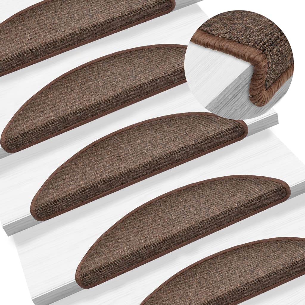 Trappematter 10 stk 56x17x3 cm kaffebrune halvrund