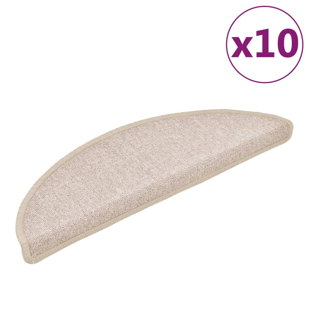 Trappematter 10 stk 56x17x3 cm taupe halvrund