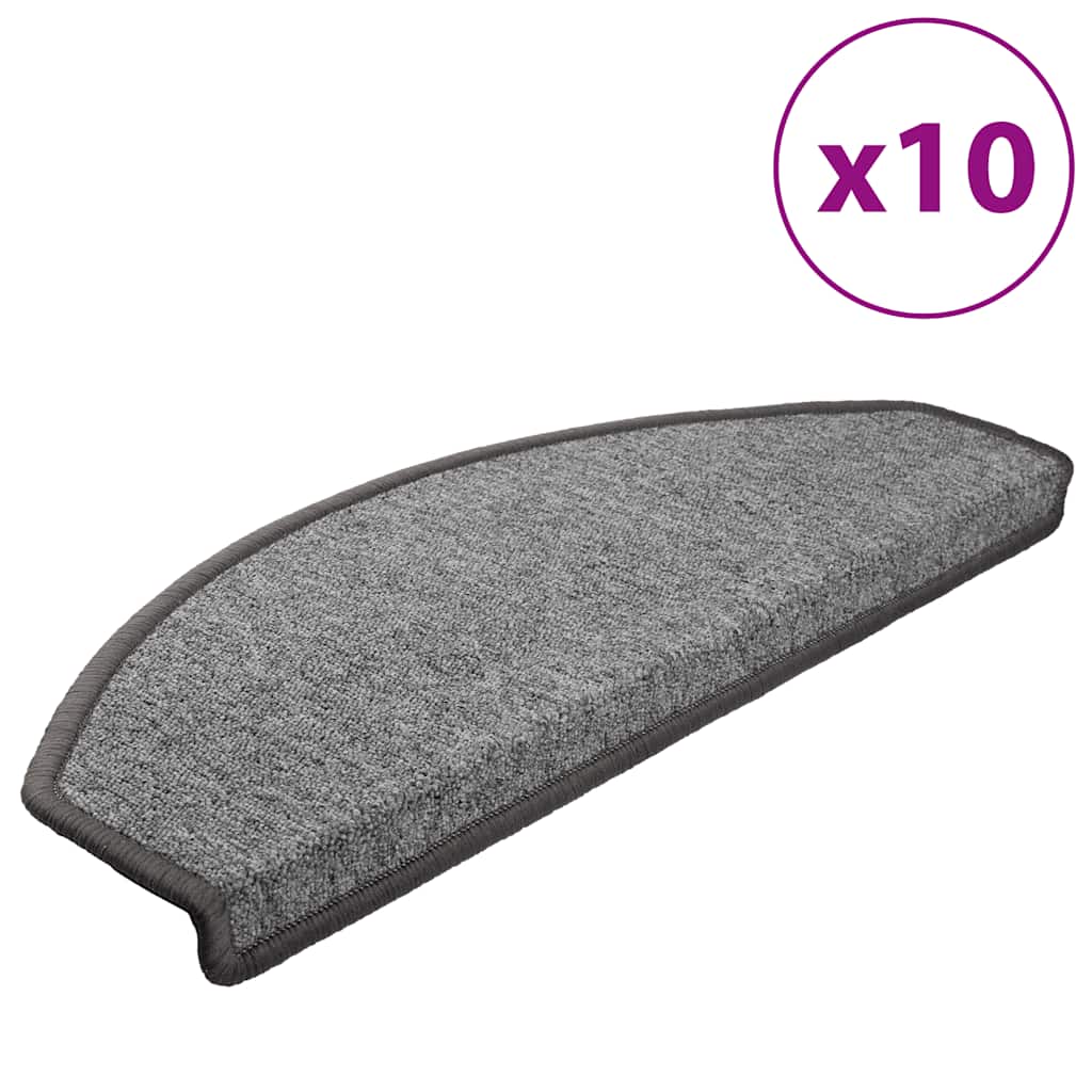 Trappematter 10 stk 65x24x4 cm mørkegrå halvrund store