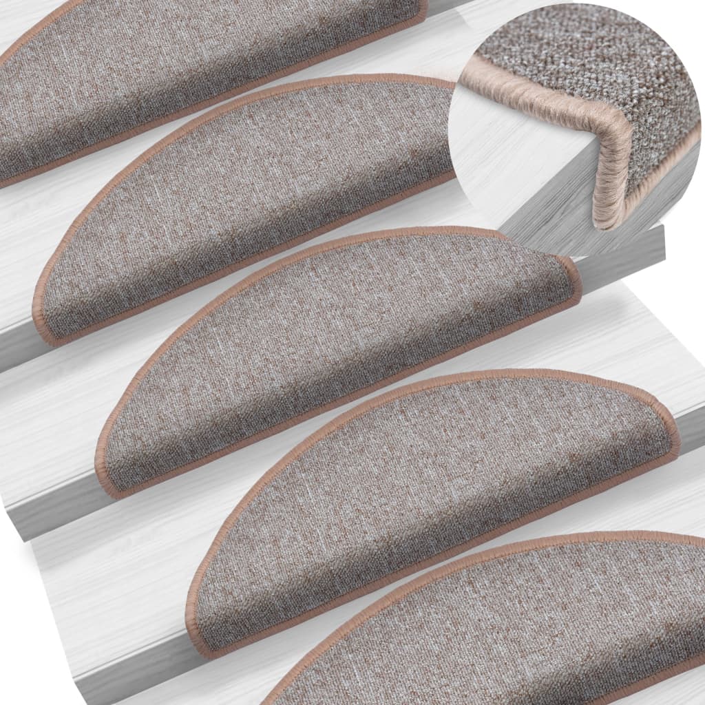 Trappematter 10 stk 65x24x4 cm lysebrune halvrund store