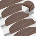 Trappematter 10 stk 65x24x4 cm kaffebrune halvrund store